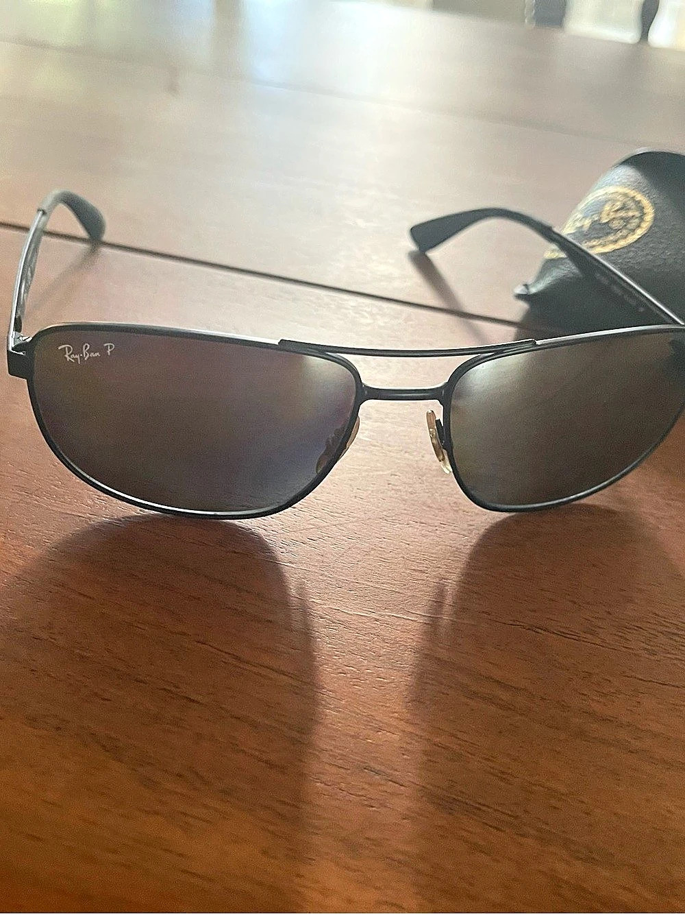 Ray-Ban RB3528 Polarized Sunglasses Black & Brown